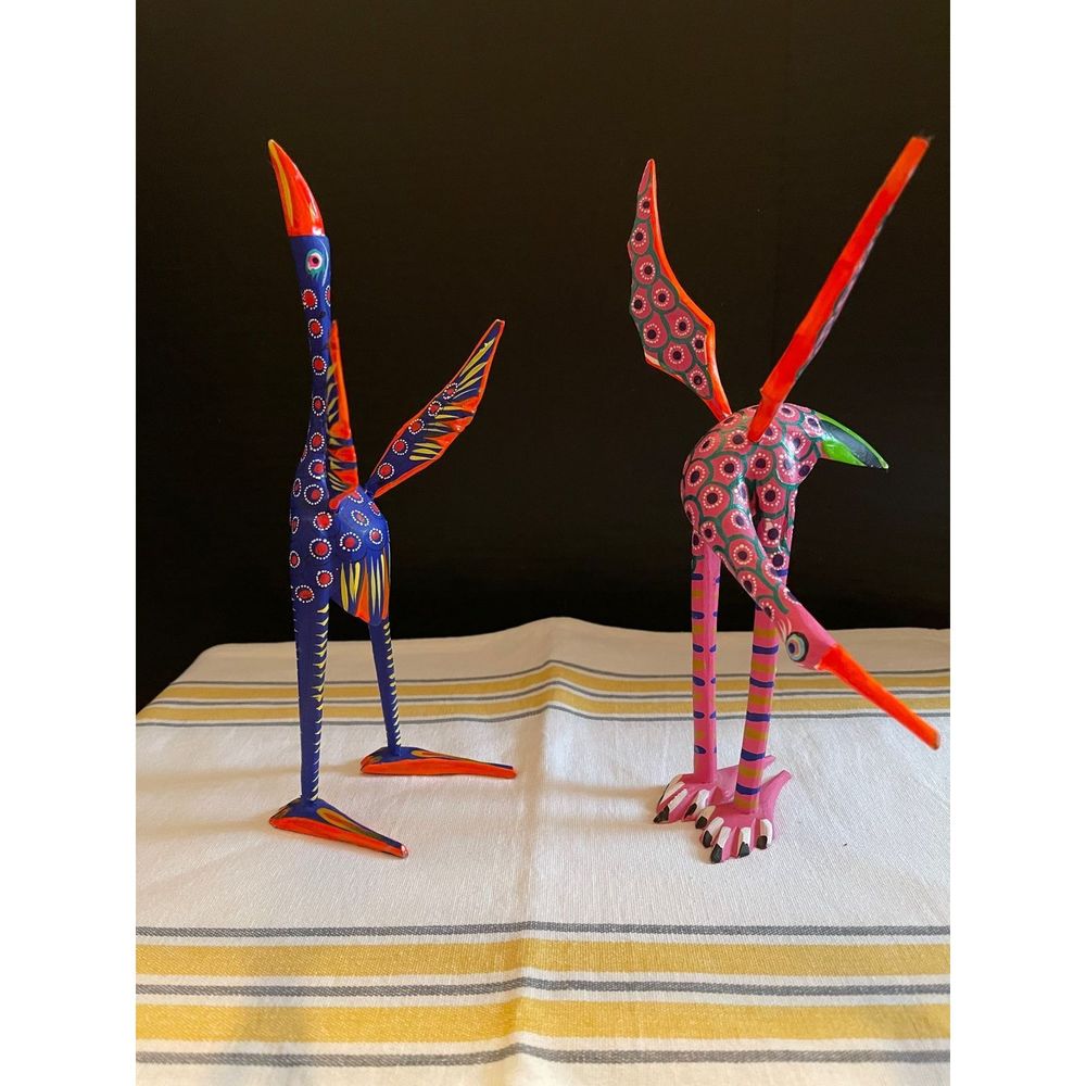Hand Carved and Painted in Mexico Bird wood carvings